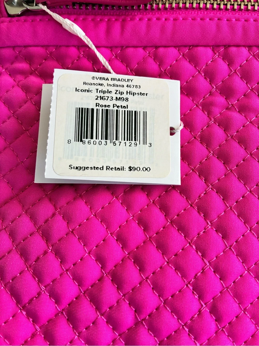 Vera Bradley Quilted Crossbody Bag in Hot Pink